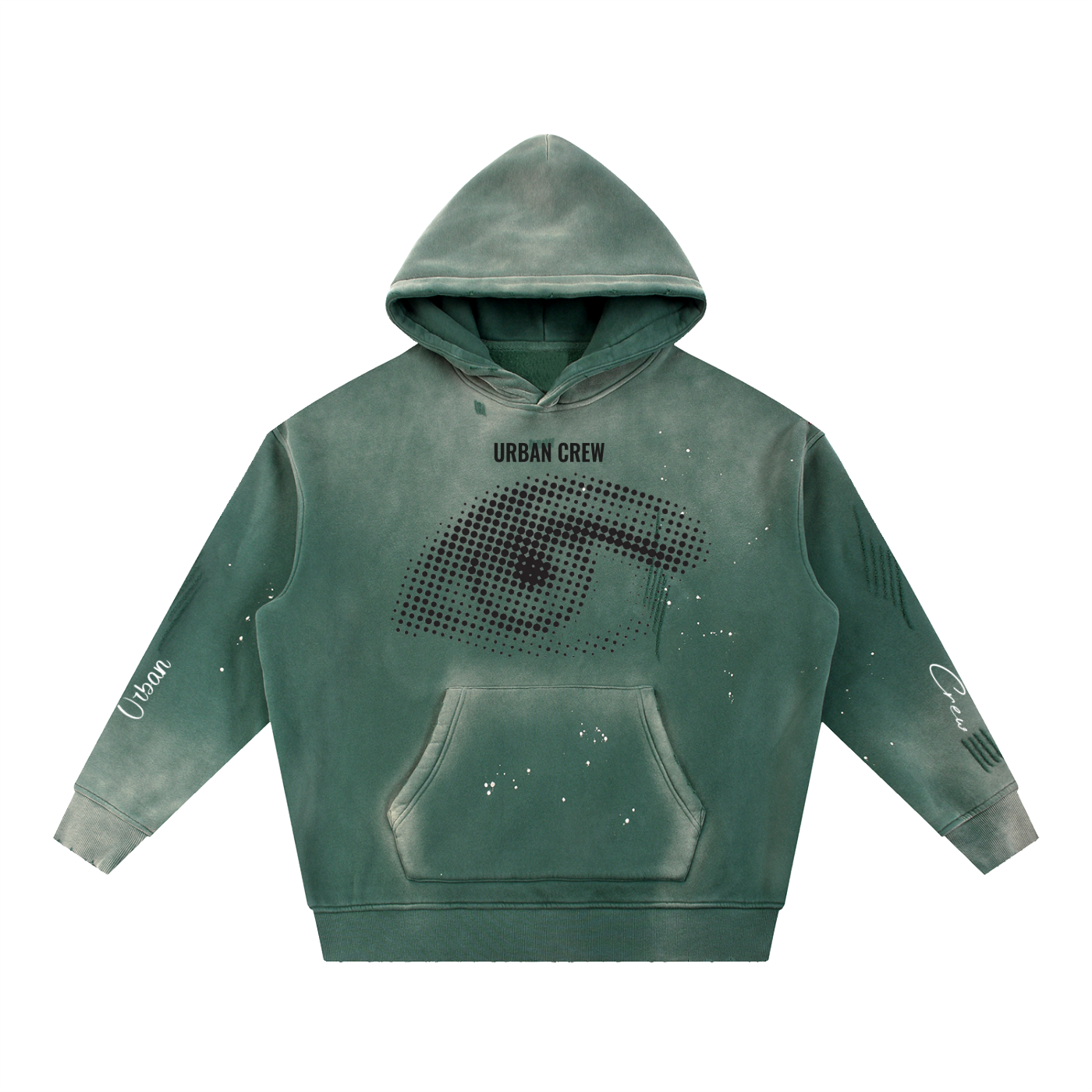 Vintage Washed Frayed Fleece Hoodie