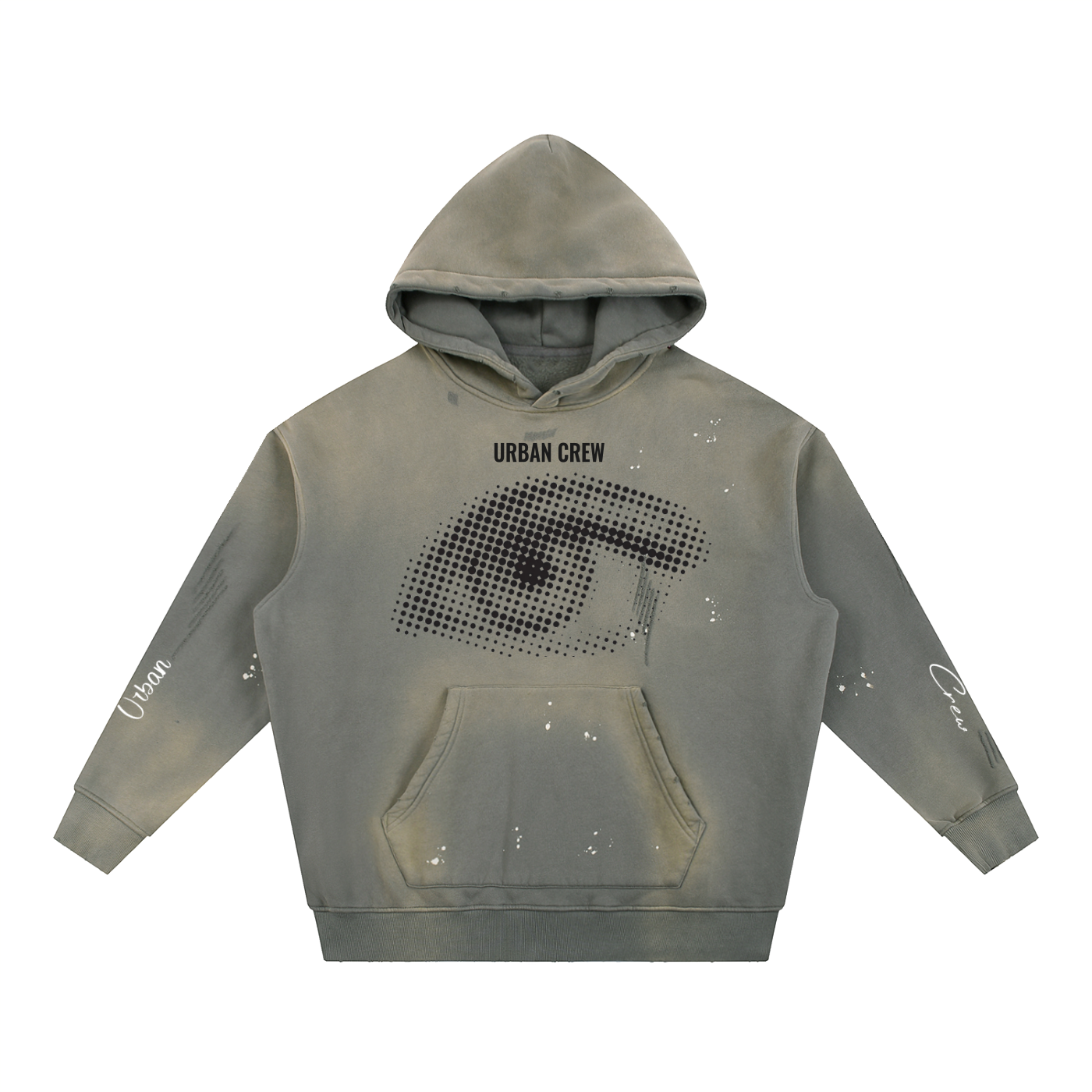 Vintage Washed Frayed Fleece Hoodie