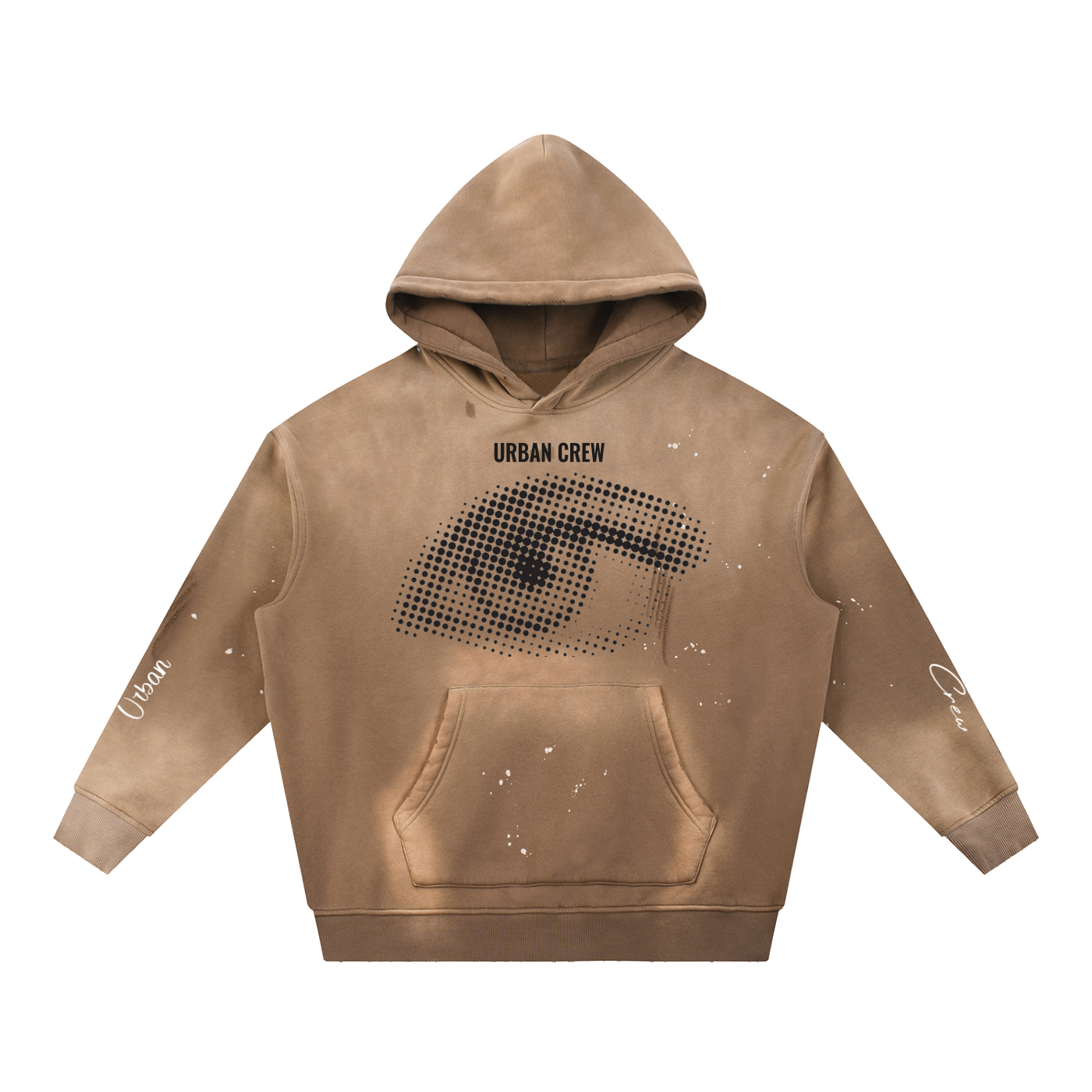 Vintage Washed Frayed Fleece Hoodie