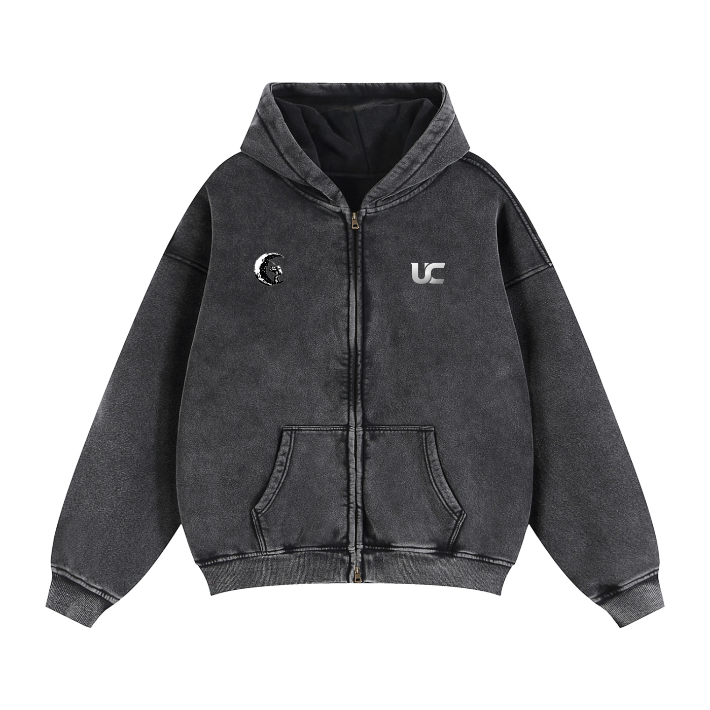 Zip-Through Boxy Fleece Hoodie